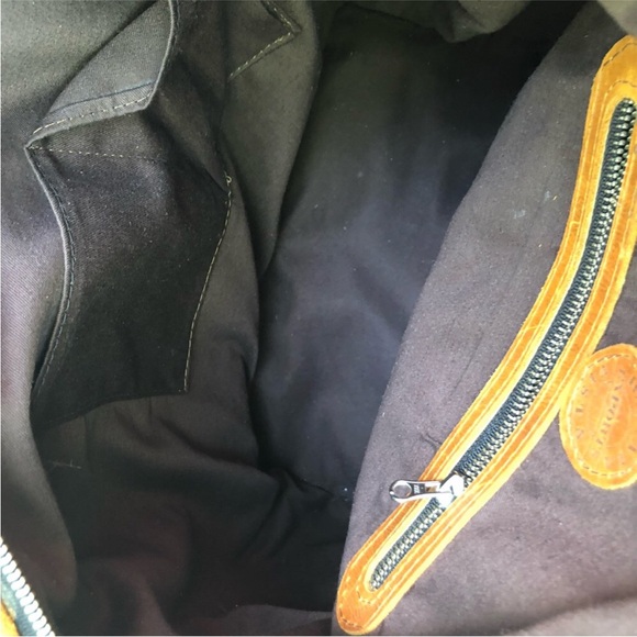 hasta la vista exports wool leather artisan convertible day bag - Picture 5 of 6